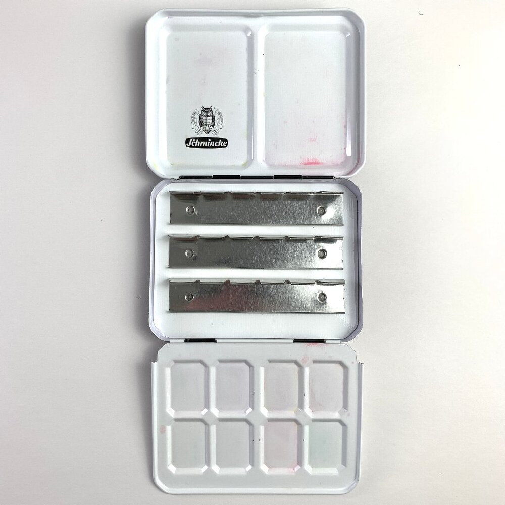 Schmincke Empty Metal Watercolour Box - Holds 9 Full Pans or 18 Half Pans (#1)